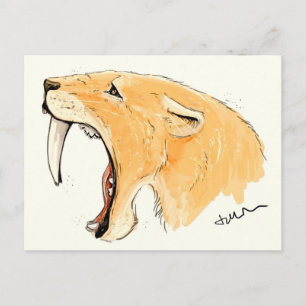 Smilodon Roar Postcard
