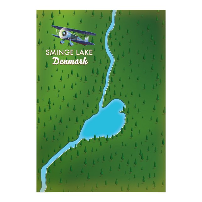 Sminge Lake Denmark travel map Photo Print (Front)