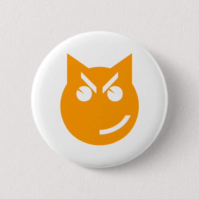 Smirking Emoji Cat 2 Inch Round Button (Front)