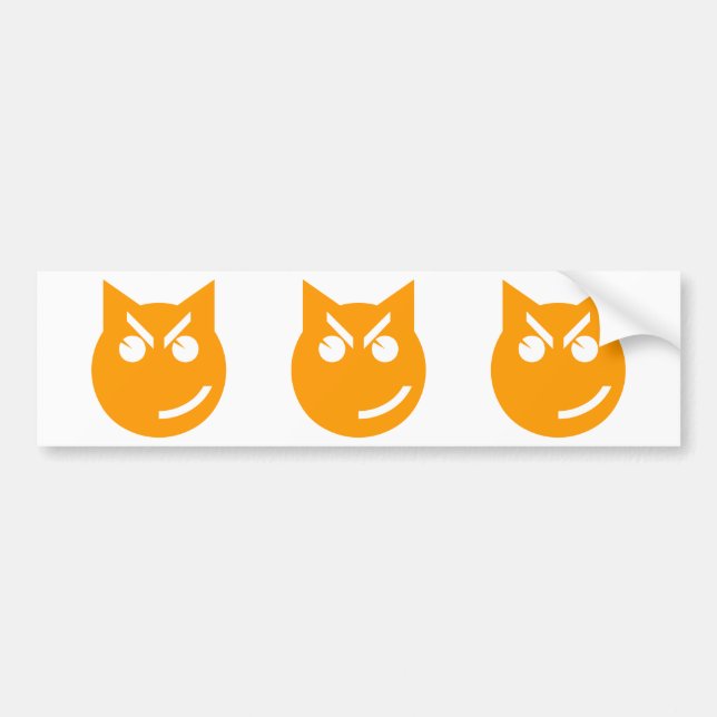 Smirking Emoji Cat Bumper Sticker (Front)
