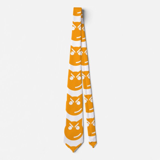 Smirking Emoji Cat Tie (Front)