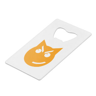 Smirking Emoji Cat Wallet Bottle Opener