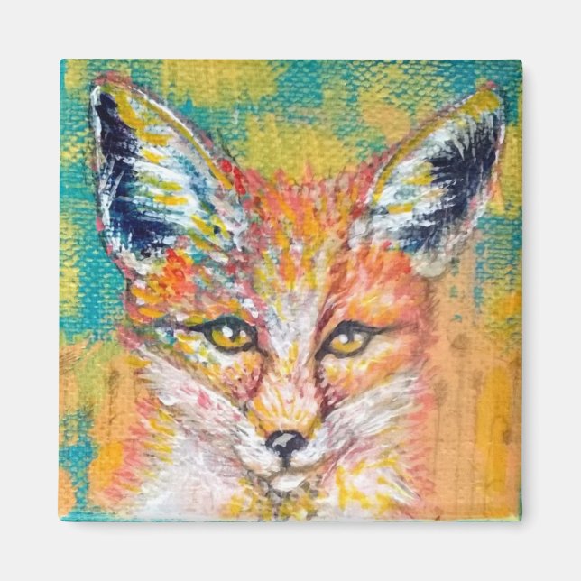 Smirking Fox Original Artwork Magnet (Front)