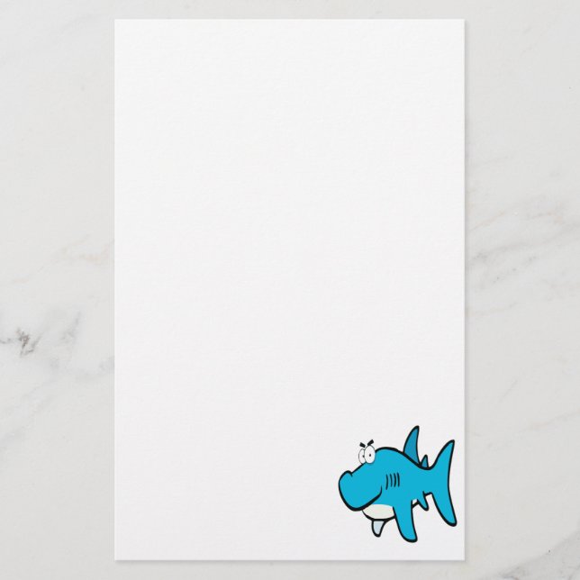smirking shark cartoon stationery (Front)