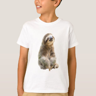 Smirking Three-Toed Sloth Portrait Kids T-Shirt