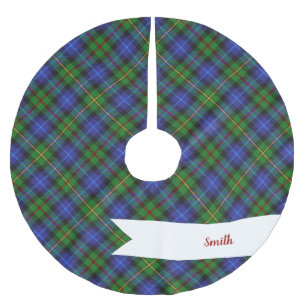 Smith Clan Scottish Tartan Plaid Pattern Brushed Polyester Tree Skirt