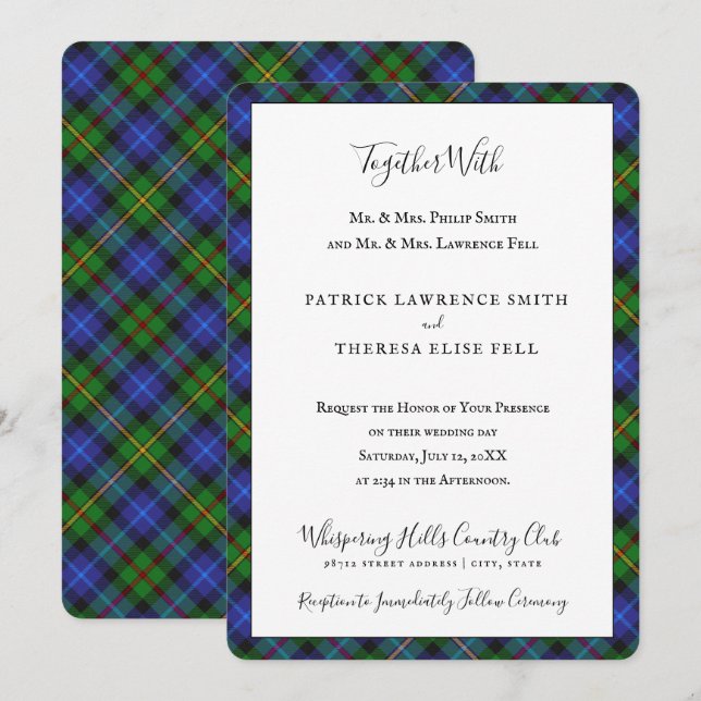 Smith Clan Tartan Scottish Plaid Invitation (Front/Back)