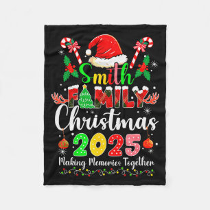 Smith Family Christmas 2025 Matching Santa Hat Xma Fleece Blanket