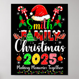 Smith Family Christmas 2025 Matching Santa Hat Xma Poster