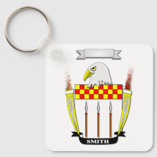 SMITH FAMILY CREST AND SHIELD KEYCHAIN