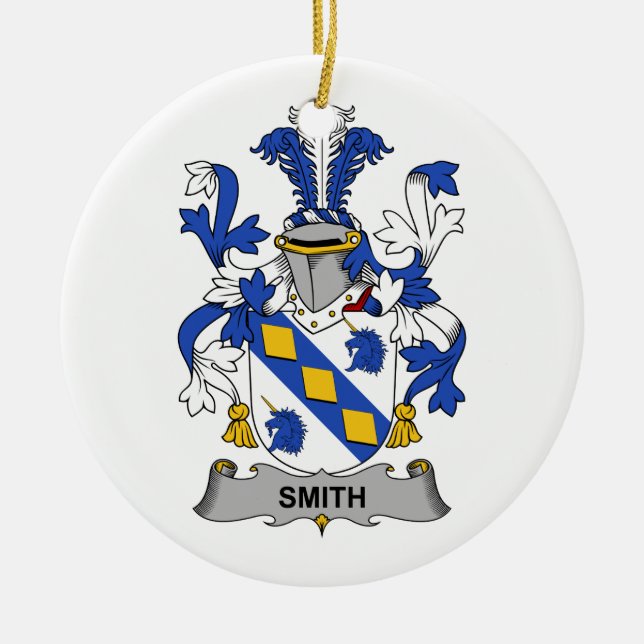 Smith Family Crest Ceramic Ornament (Front)