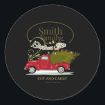 Smith Family Name Cut And Carry Christmas Tree Far Classic Round Sticker<br><div class="desc">Smith Family Name Cut And Carry Christmas Tree Farm</div>