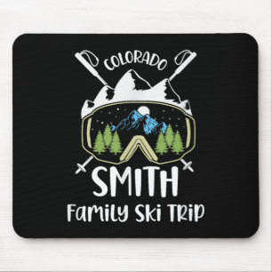Smith Family Ski Trip Skiing Googles Vacation Matc Mouse Pad