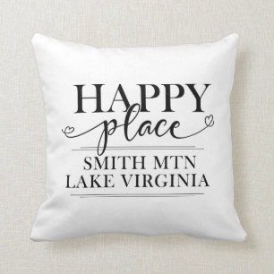 Smith Mountain Lake Happy Place Throw Pillow