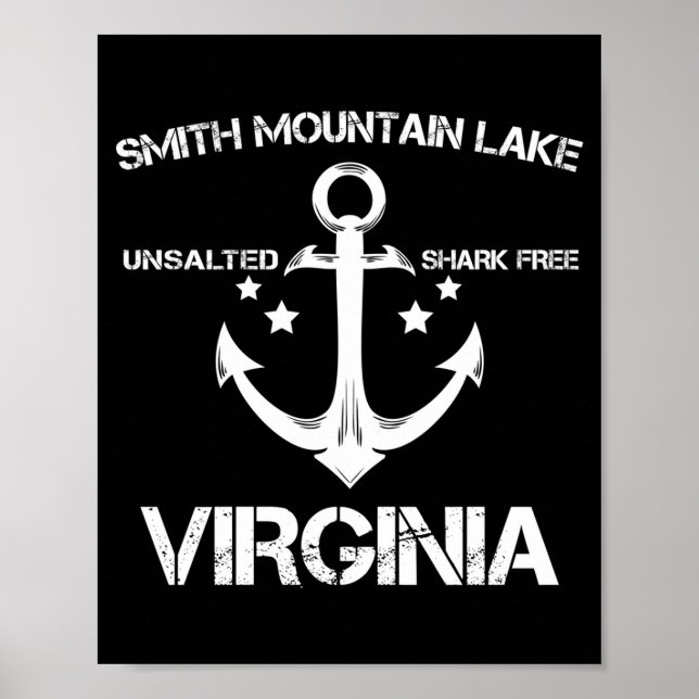 Smith mountain lake virginia funny fishing camping poster (Front)