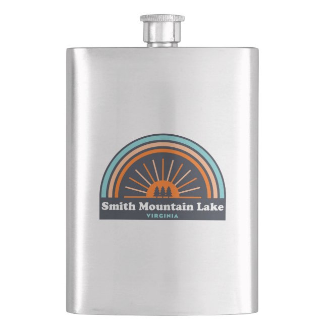 Smith Mountain Lake Virginia Rainbow Hip Flask (Front)