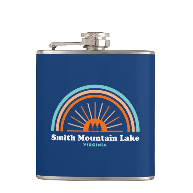 Smith Mountain Lake Virginia Rainbow Hip Flask (Front)