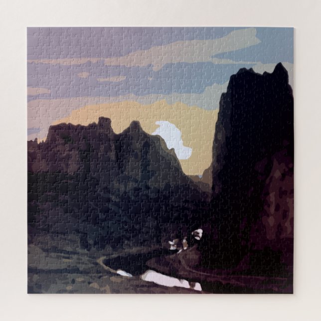 Smith Rock at Sunset  Jigsaw Puzzle (Vertical)