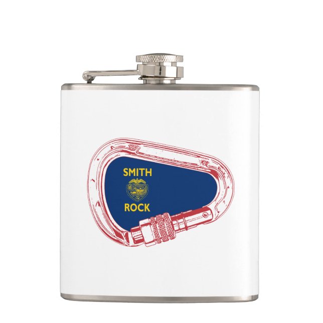 Smith Rock Climbing Carabiner Hip Flask (Front)