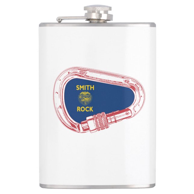 Smith Rock Climbing Carabiner Hip Flask (Front)