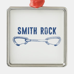 Smith Rock Climbing Quickdraw Metal Ornament