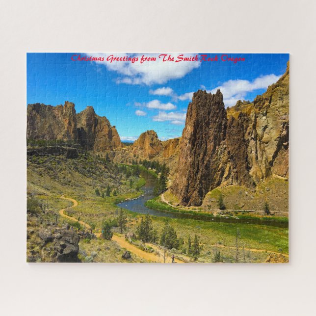 Smith Rock Oregon. Christmas Greetings Jigsaw Puzzle (Horizontal)