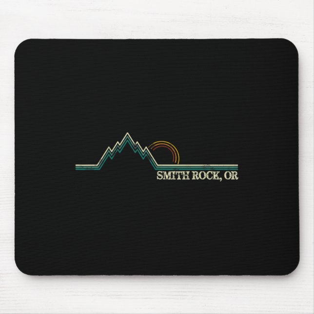 Smith Rock Oregon Retro Mountain Climbing Summer  Mouse Pad (Front)
