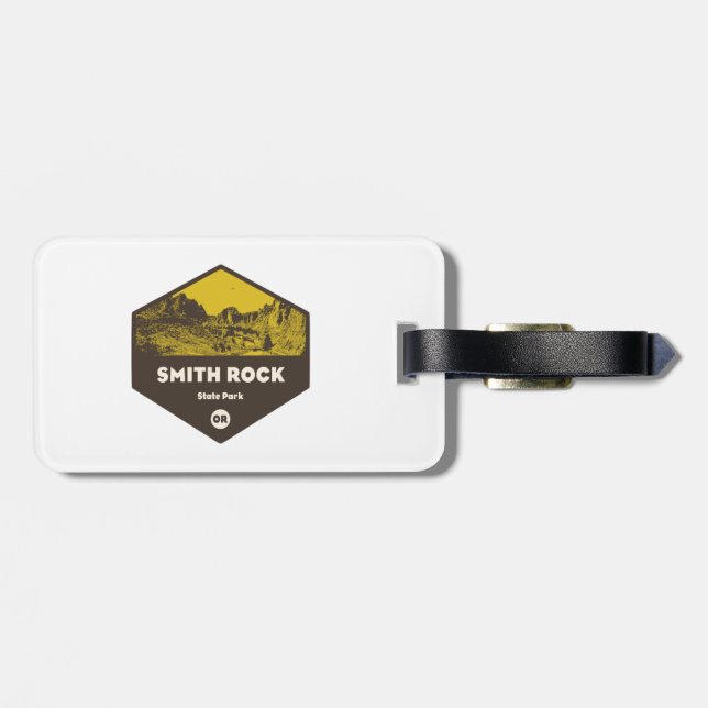 Smith Rock State Park Oregon Luggage Tag (Back Horizontal)