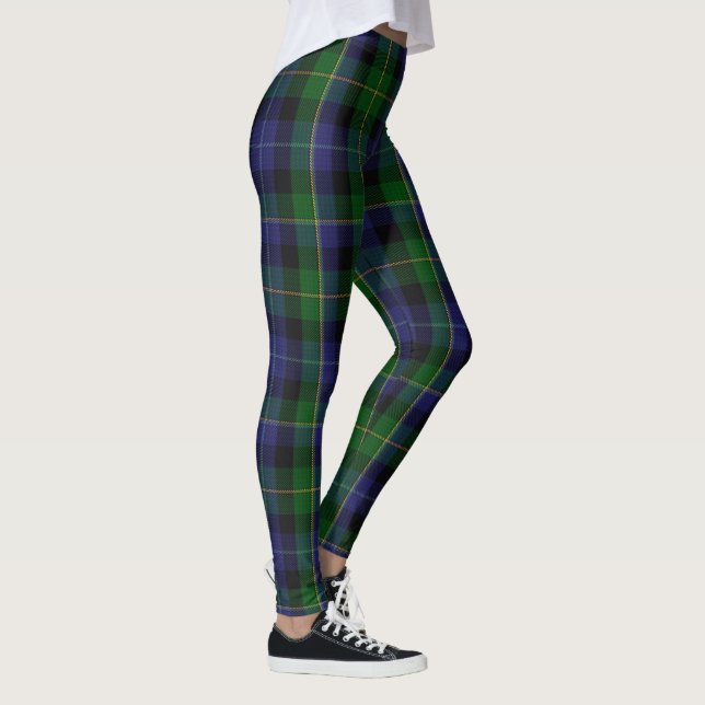 Smith Tartan Plaid Green Blue Leggings (Droite)