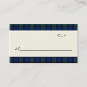 Smith Tartan Plaid Wedding Escort Place Card