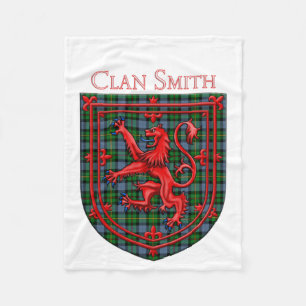Smith Tartan Scottish Plaid Lion Rampant Fleece Blanket
