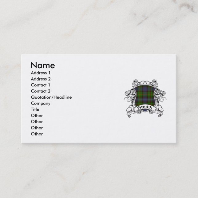 Smith Tartan Shield Business Card (Front)