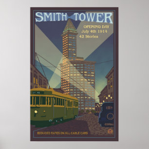 Smith Tower - Seattle, Washington Travel Poster