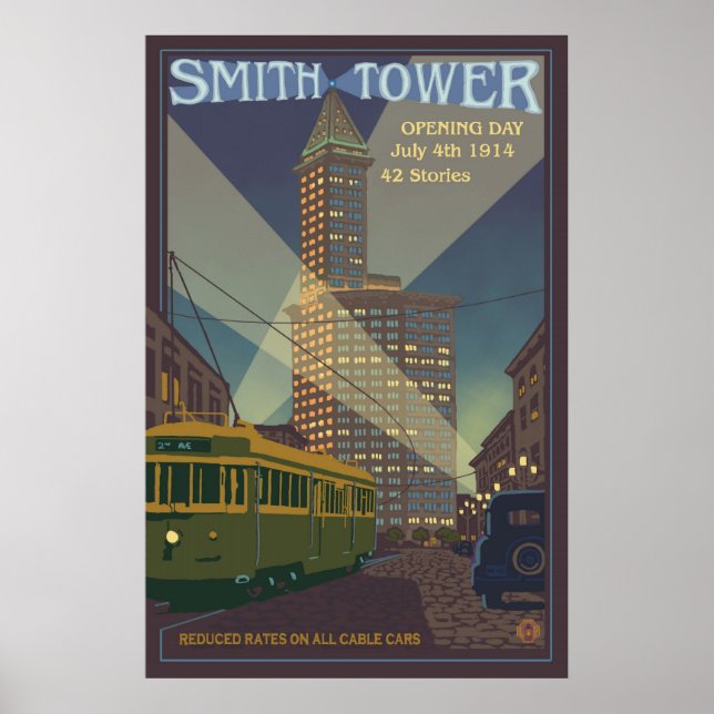 Smith Tower - Seattle, Washington Travel Poster (Front)