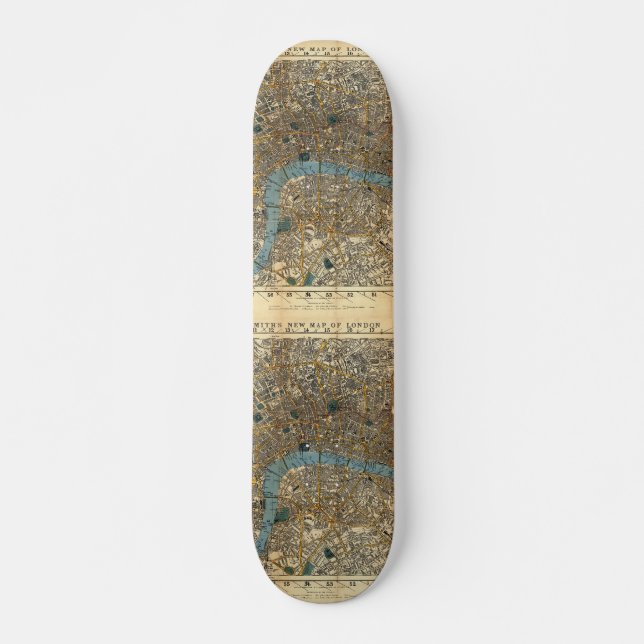 Smith's new map of London 1860 Skateboard (Front)