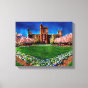 Smithsonian Castle Garden Cherry Blossoms Canvas Print