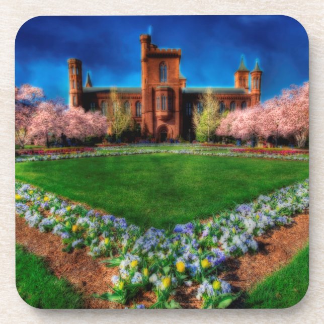 Smithsonian Castle Garden Cherry Blossoms Coaster (Front)