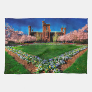 Smithsonian Castle Garden Cherry Blossoms Kitchen Towel