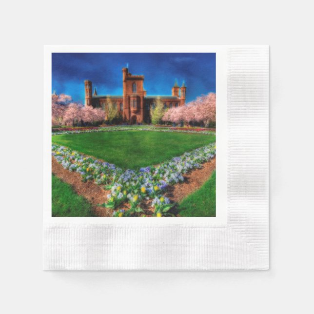 Smithsonian Castle Garden Cherry Blossoms Napkin (Front)