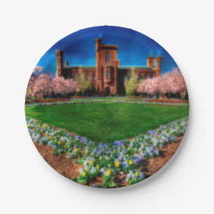 Smithsonian Castle Garden Cherry Blossoms Paper Plate