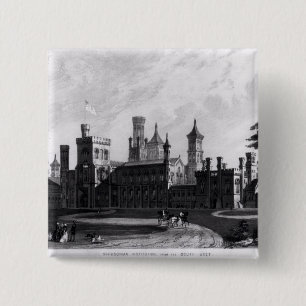 Smithsonian Institution from the South West 2 Inch Square Button