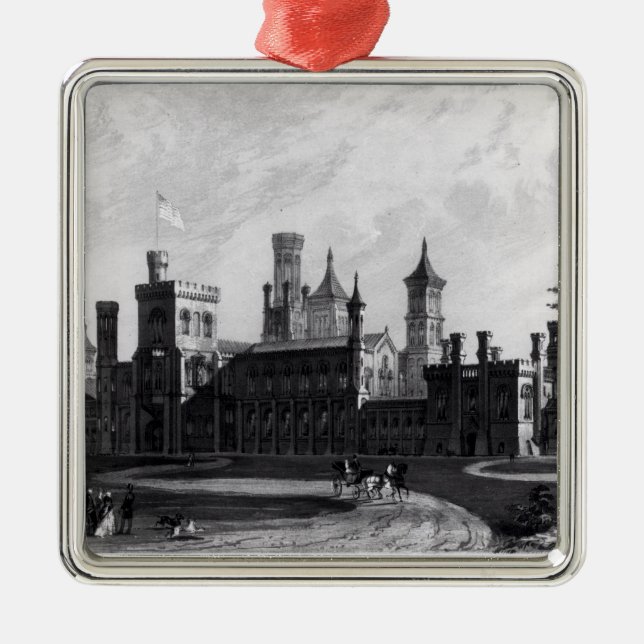 Smithsonian Institution from the South West Metal Ornament (Front)