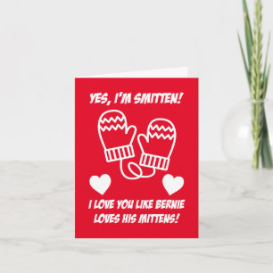 Smitten Bernie Mittens Holiday Card