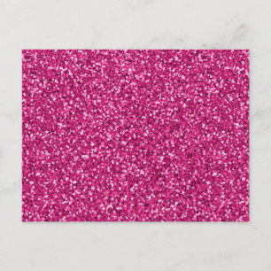 Smitten Pink Glitter Postcard