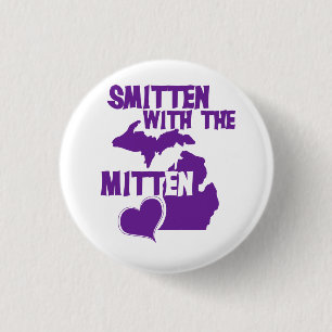 Smitten with the mitten 1 inch round button