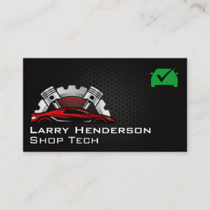 Smog Check Logo   Auto Sports Car Business Card