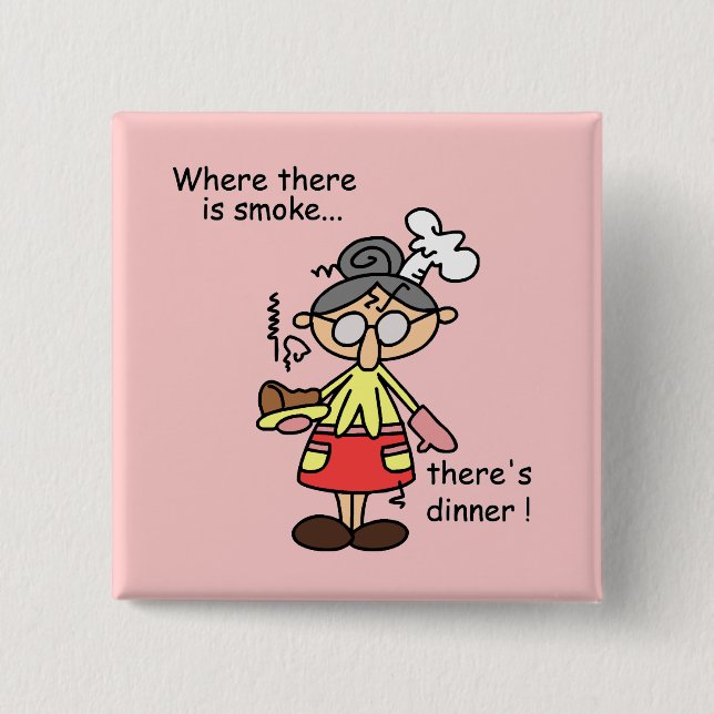 Smoke and Dinner T-shirts and Gifts 2 Inch Square Button (Front)
