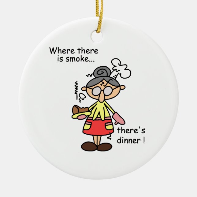 Smoke and Dinner T-shirts and Gifts Ceramic Ornament (Front)