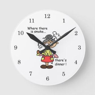 Smoke and Dinner T-shirts and Gifts Round Clock
