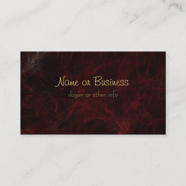 Smoke and Fire Abstract Design Business Card (Front)